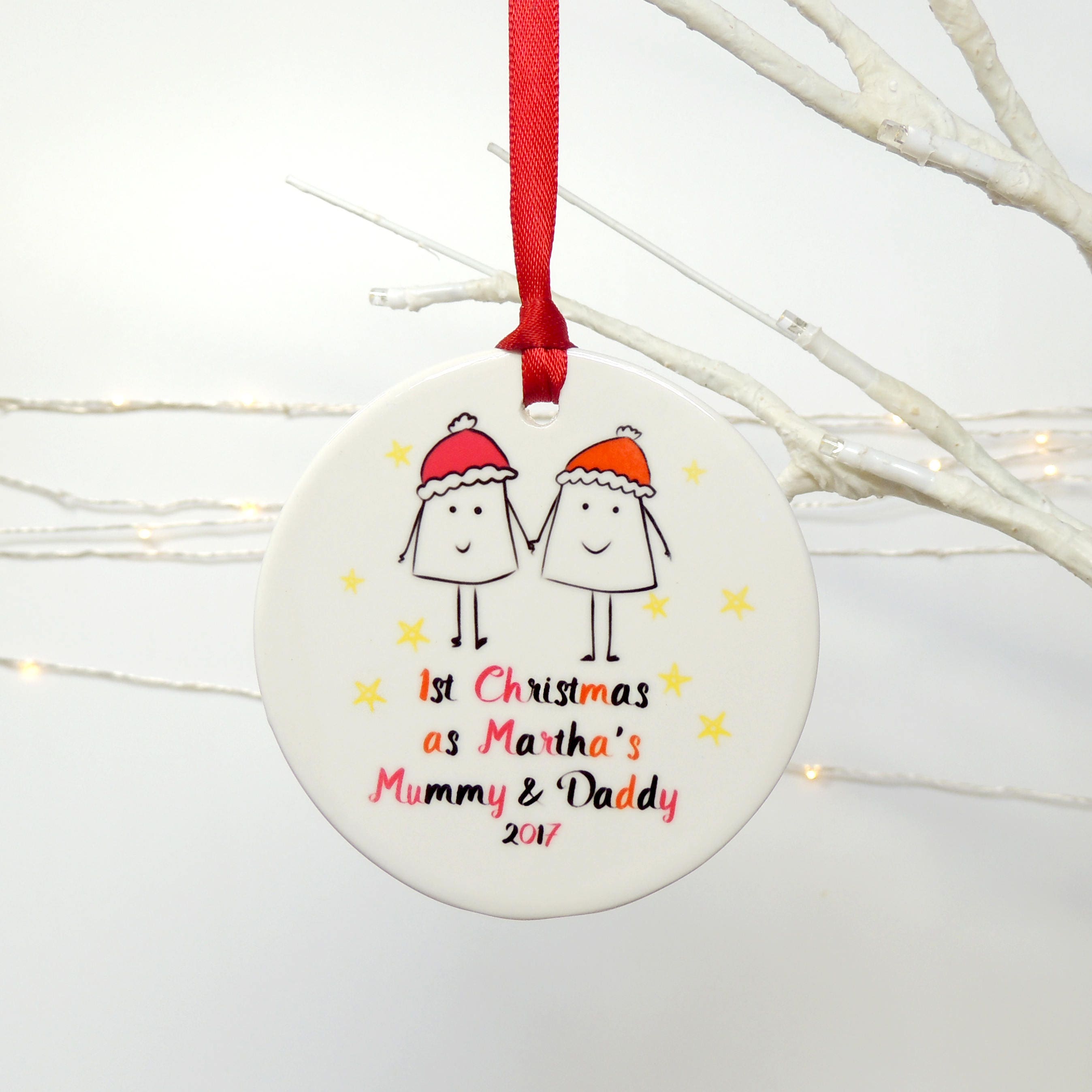 First Christmas As Mummy And Daddy Personalised Christmas Tree