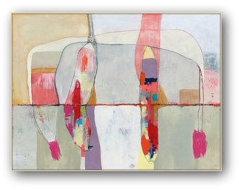 VERY Large Abstract Painting,Colorful Abstract Wall Art, Collage Art, Original Painting by Christina Romeo "Sense of Hope"
