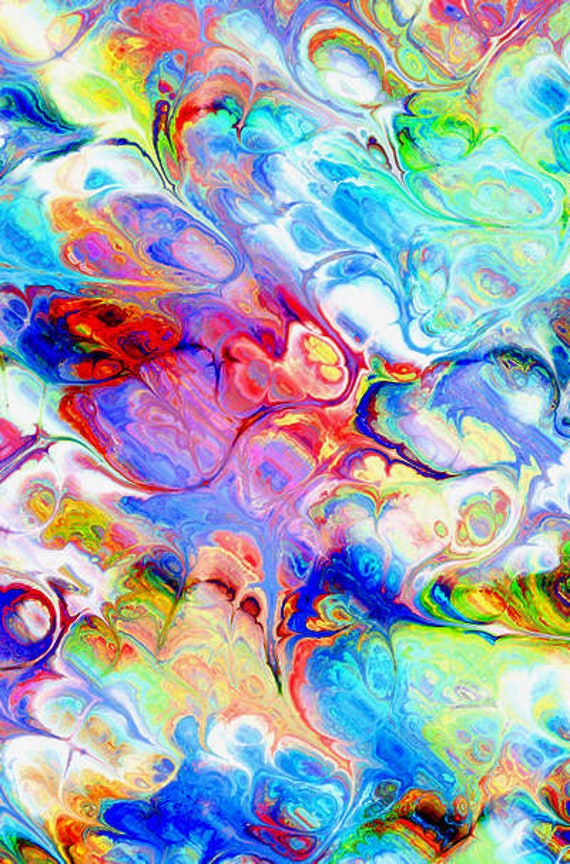 Textile Artist Hand Created Jeweltones Silky Performance Knit Fabric By The Yard