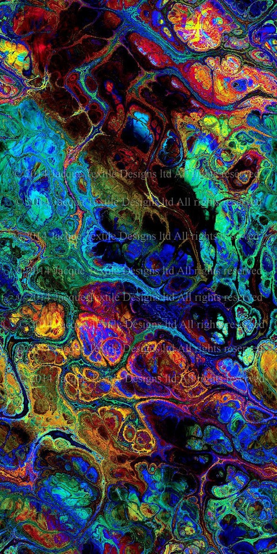 Handmade Artisan Created Satin Fabric By The Yard Fiber Art Marble Fabric Radiant Colors UNIQUE