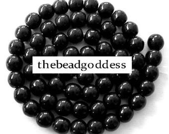 New Item 50 Basic Black Glass Beads 6mm USEFUL and NECESSARY