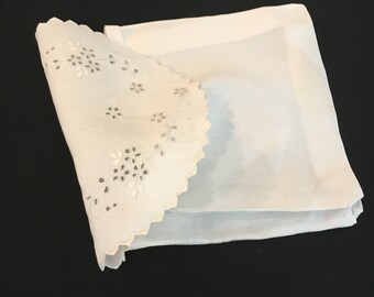 Vintage Linen Broderie Anglaise Lingerie Bag--Sweet