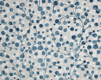 Navy Blue Valance - Covington Orbits Blueberry Fabric, Circles