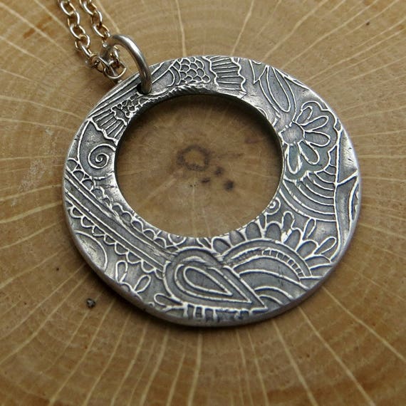 PMC Necklace Fine Silver Jewelry Floral Necklace Gifts for