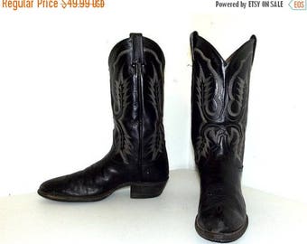 Rockabilly style Black Tony Lama Cowboy boots size 9.5 B