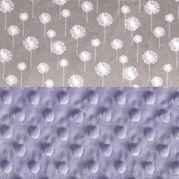Personalized Girl Baby Blanket - Minky Baby Blanket, Lavender Gray Flowers Blanket // Mini Baby Blanket // Security Blanket // Girl Lovey