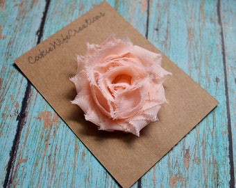 Shabby Light Peach Flower Hair Clip