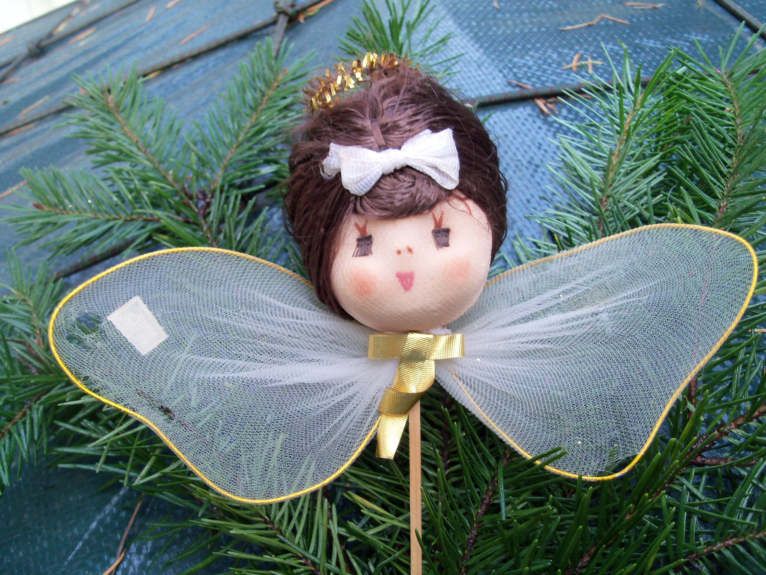 Angel Pick, Christmas Angel Pick, Floral Pick, Vintage Christmas, Angel