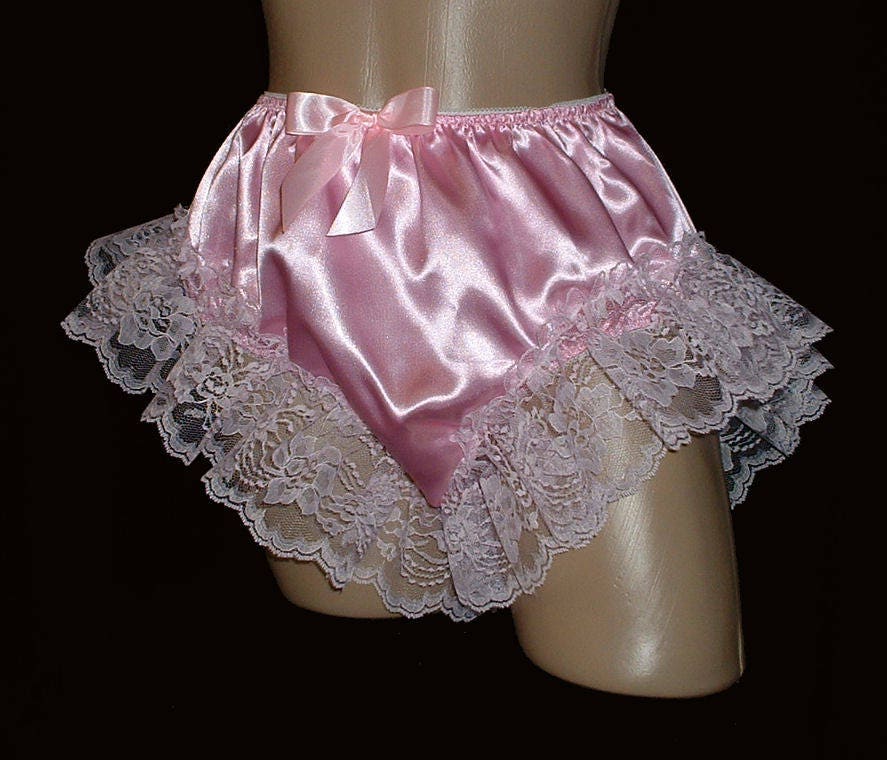 Rose lace frill panties zipper