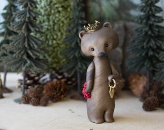 Bear King Sculpture by Bonjour Poupette
