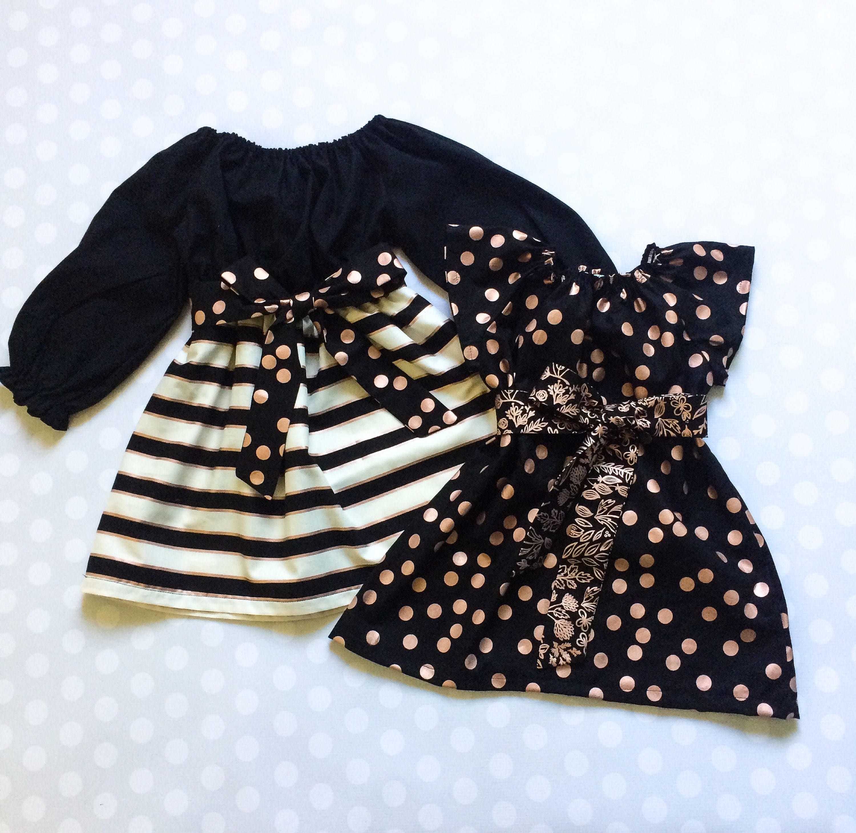 Rose Gold Dress Black And Rose Gold Girls Fall Dress Girls