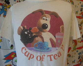 T-shirt Wallace Et Gromit Cup Of Tea - Manches Courtes Unisexe - 100% Coton - Tailles S à 5XL