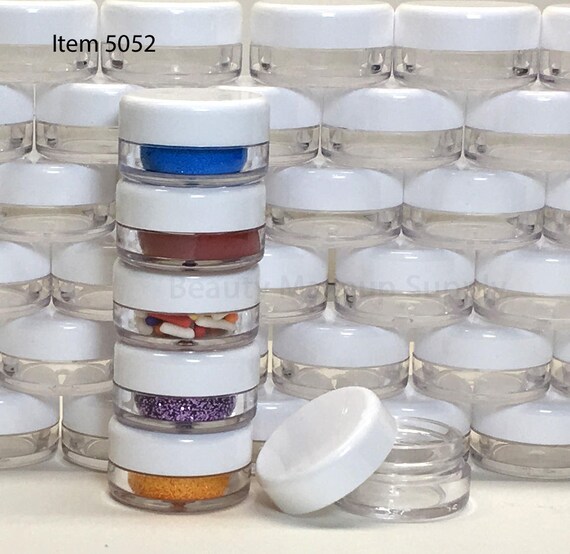 50 Small Plastic Cosmetic Beauty Container Sample Makeup Jars
