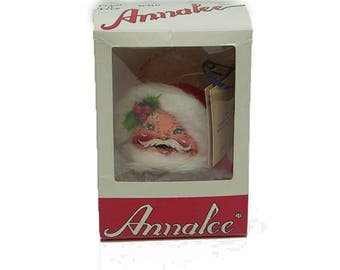 1981 Annalee SANTA CLAUS Santa Head Vintage Trim a Tree Ornament Original Box Number 7805