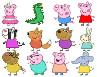 PEPPA PIG - Machine Applique Embroidery - Patterns - Instant Digital Download