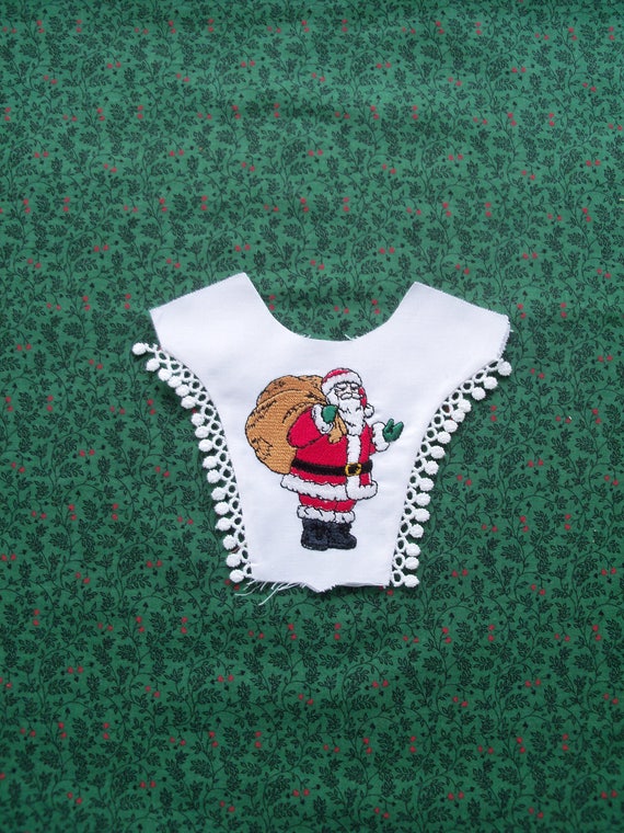 18" Size/ COMPLETELY FINISHED Embroidered Christmas Bodice Front Overlay / 18" American Girl Doll Size