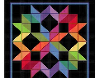 Sweet Sale Carpenters Wheel inspired by an Amish Quilt Counted Cross Stitch Chart Pattern