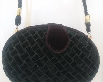 Vintage Velvet Clutch Purse by Whiting and Davies Handbag Clutch