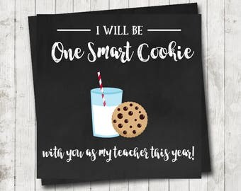 Printable One Smart Cookie Tag for Beginning of the year