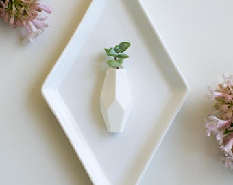 Geometric Planter Pin in White