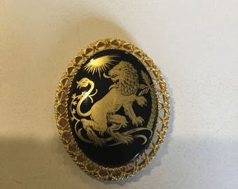 Vintage Gold Dragon Brooch