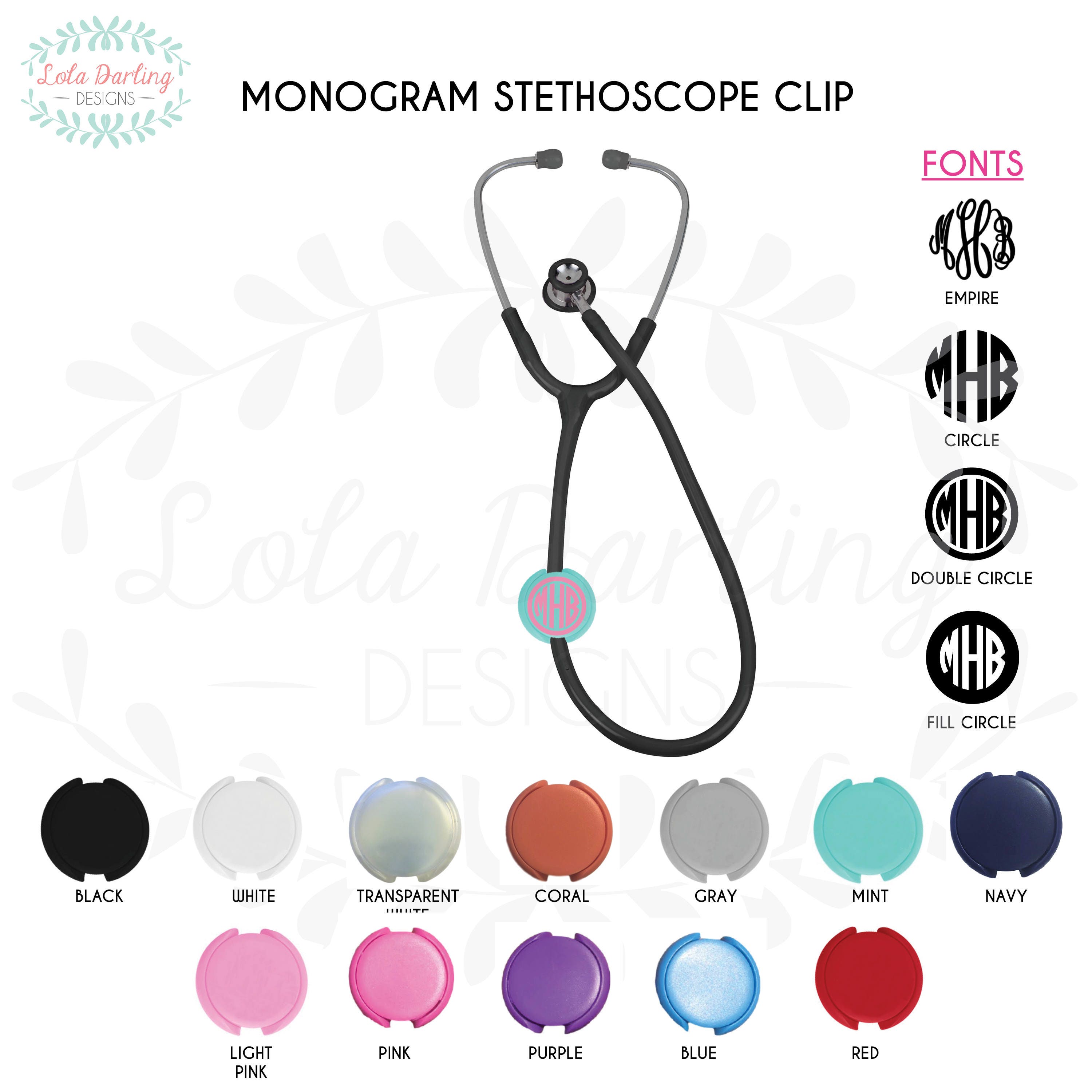 Monogram Stethoscope Clip / Nurse stethoscope clip