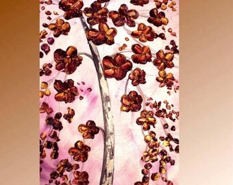 SALE Original Large 40" oil impasto floral painting Signature style, by Nicolette Vaughan Horner