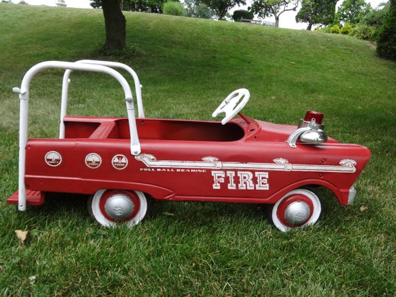Vintage 1950s Original Pedal Car Fire Truck Murray Toys