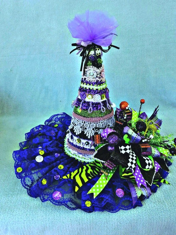 Decorated Witch Hat Witch Hat Centerpiece Halloween Witch