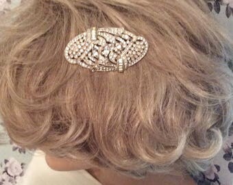 Art Deco Vintage hair comb true vintage bridal comb rhinestone bridal comb vintage wedding comb vintage comb 1920's bridal accessory wedding