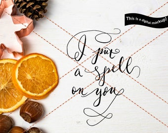 I put a spell on you SVG - Commercial Use License Dxf Svg Eps Jpg Png Cuts - Halloween Quote Clipart for Silhouette for Cricut