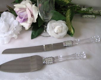 Wedding Cake Knife Serving Set, Mis Quince Anos, Sweet 16, Birthday, Baptism, Banquet, Baby Shower, Anniversary, Quinceanera, Christening