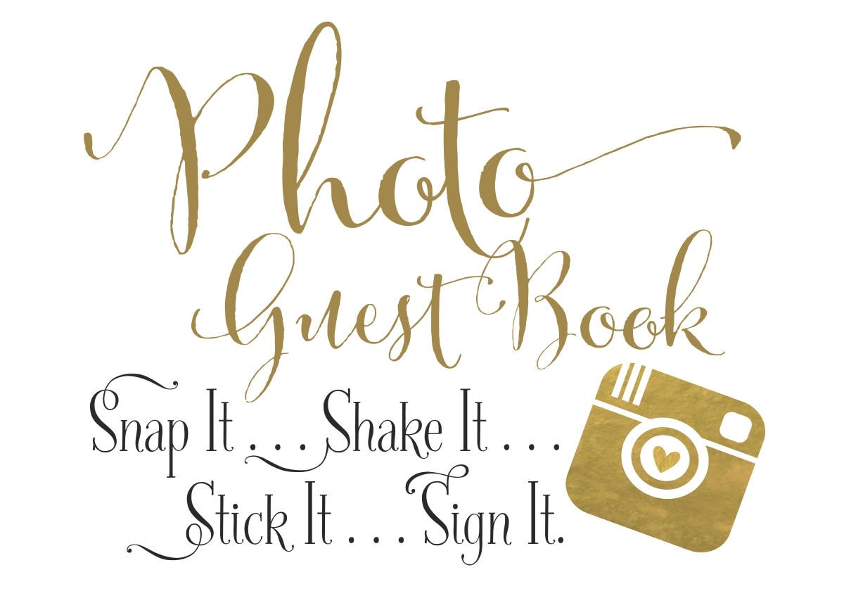 Instant Camera Photo Guest Book Sign Photo Wedding Guest Book 5x7