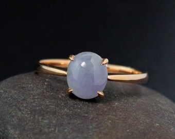 FLASH SALE Icy Lavender Jadeite Ring – Engagement Ring – 18KT Rose Gold