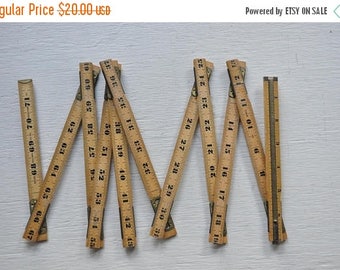 ON SALE Vintage Mid Century Wooden Folding Ruler Made in USA