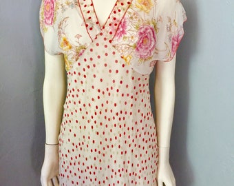 Vintage J. jill Sheer Floral Dress with Slip Size 10