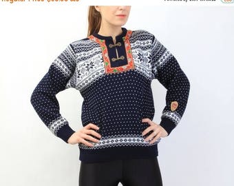 SALE Vintage Norwegian Wool Sweater Knitwear S