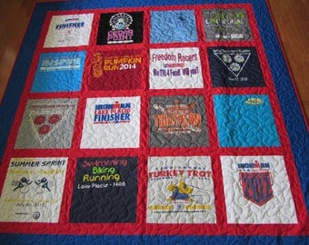 DEPOSIT ONLY-Custom Made T-shirt Quilt-Great Guy or Dad Gift for Christmas or Birthday