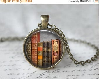 SUMMER SALE Library Necklace - Book Necklace - Mini Library Necklace - Book Necklace - Literary Gift - Book Lover Gift L42