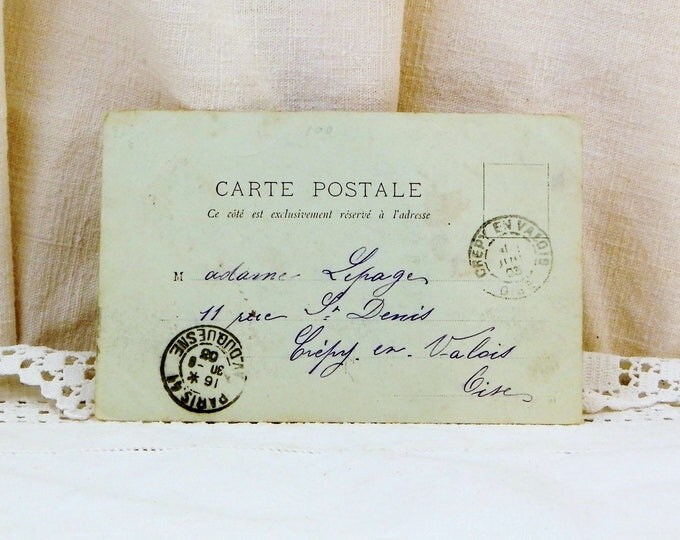 Antique French Postcard of the L'Arch de Triomphe Posted in 1903, French Decor, Souvenir Tourist Black and White Card from Paris France