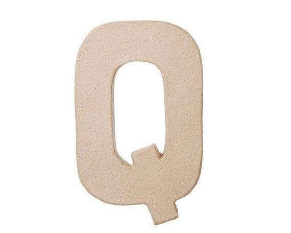 8 INCH Paper Mache Letter Q - Cardboard Letters, Kids Crafts Party Supplies Il_570xn