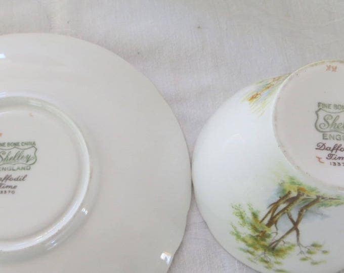 Shelley Daffodil Time Tea Cup and Saucer, Daffodil Time Cup and Saucer, Vintage Bone China