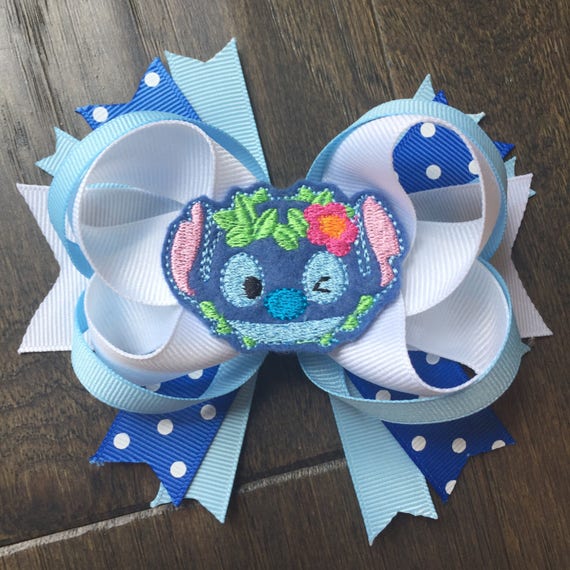 Stitch Lilo and Stitch inspired tropical hair bow clip Disney