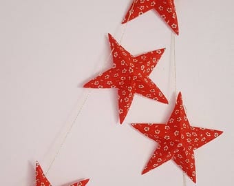 The "6 magic stars" paper Garland red and white small flowers