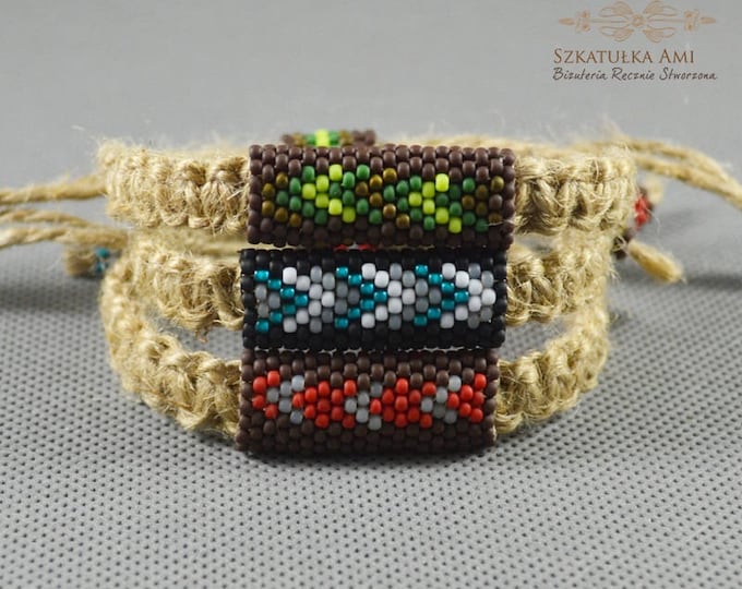 Green hemp bracelet, guys bracelet, men bracelet, natural bracelet, hippie bracelet, men jewelry, macrame bracelet, bead bracelet, beaded