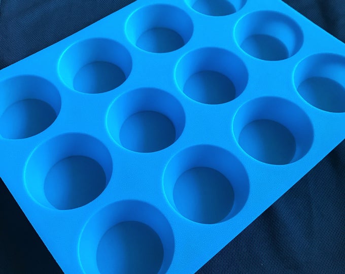 Sale! Set of 12 Circle Flexible Silicone Cake Mold With 12 pcs Muffin Mold - Cupcake Mold Soap Mold Mould - 12 Circle