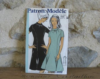 1960s French dress pattern, vintage sewing pattern, Patron Modele 88009