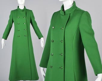 1960s Show Stopping Kelly Green Maxi Coat from Saks Fifth Avenue