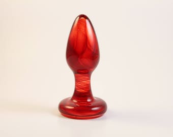 Handblown Ruby Red Glass Butt Plug