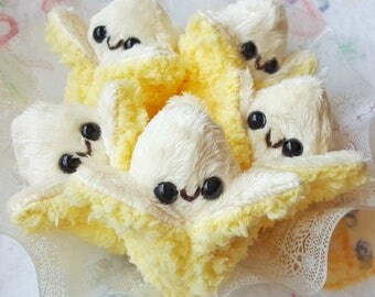 Teeny Banana Kawaii Peel-able Miniature Plush Doll | Handmade by Precious Bbyz / Bunnyprince